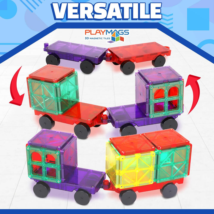 Playmags Juego de coche de 2 piezas: con imanes más fuertes, juguet...