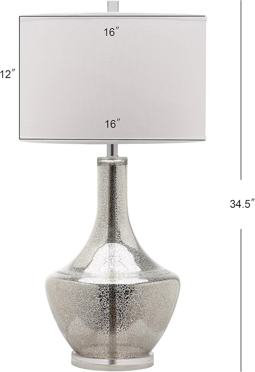SAFAVIEH LIT4141A - Lámpara de mesa Mercury, 34.5 pulgadas, plata moderna