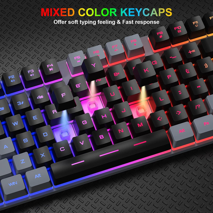 BlueFinger - Combo de teclado y ratón para juegos RGB con retroilum...