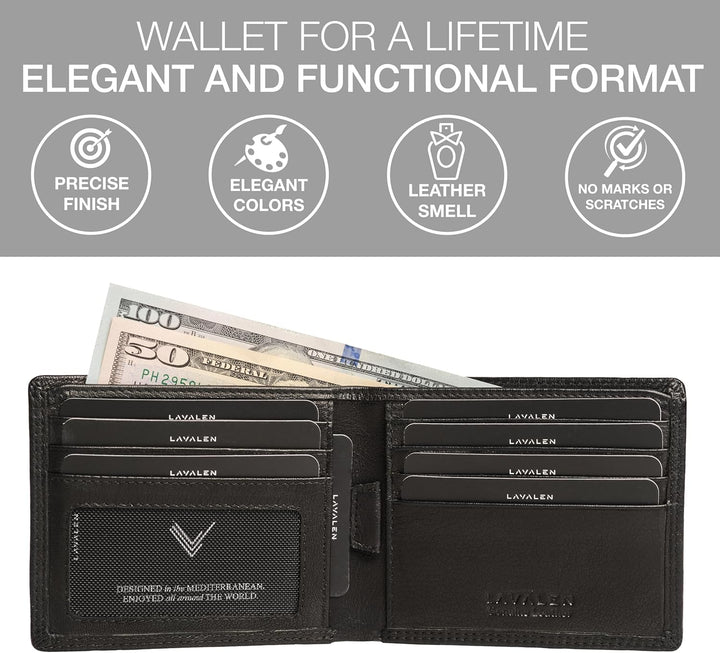 Lavalen Billeteras de cuero suave para hombres - Bloqueo RFID - Ele...
