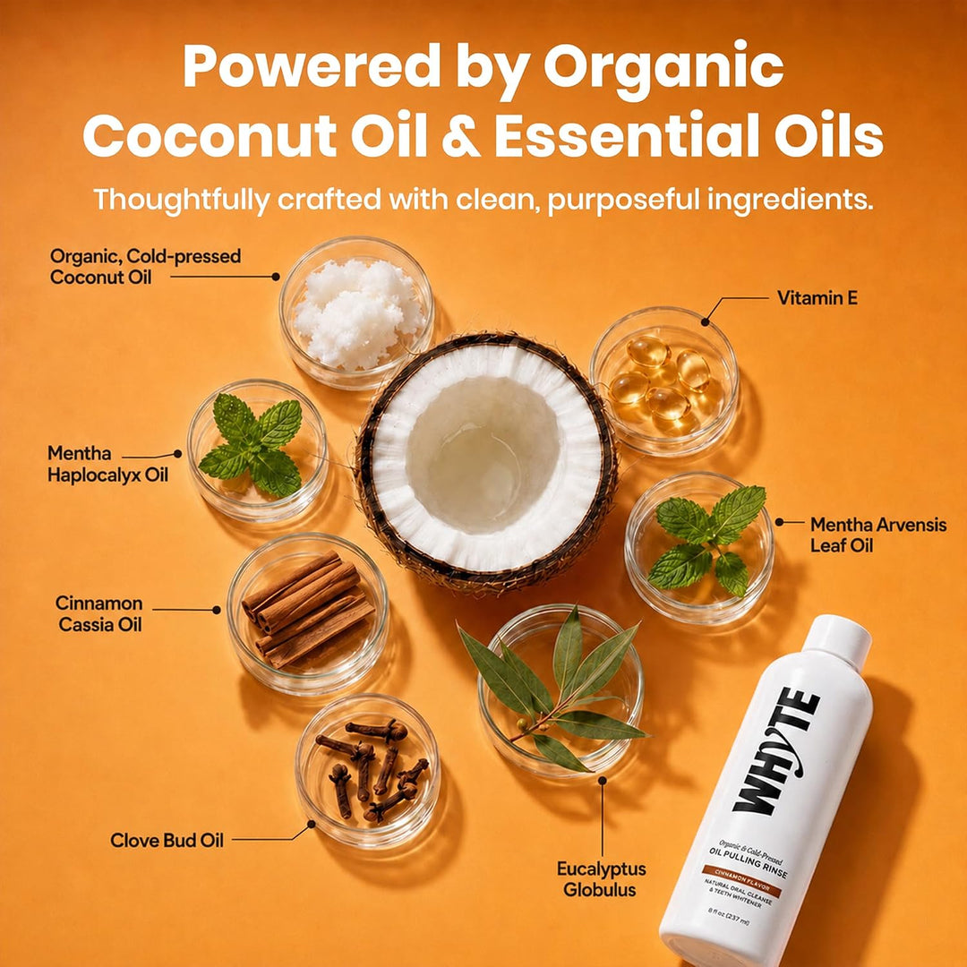 Whyte Enjuague bucal orgánico con aceite de coco para el mal alient...