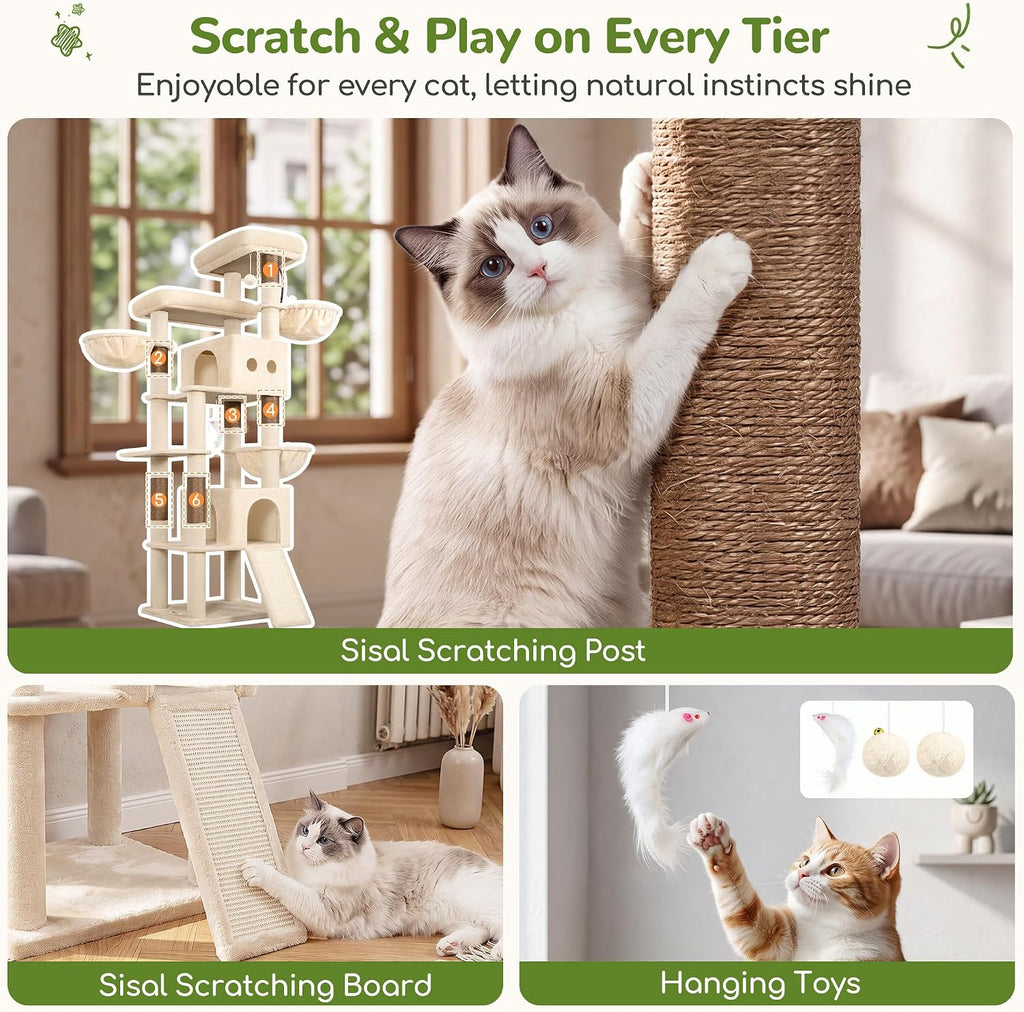 Globlazer Árbol para gatos Maine Coon extragrande de 83 pulgadas, F83J