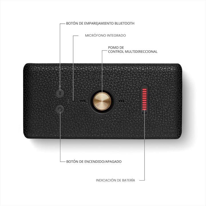Marshall Emberton III - Altavoz Bluetooth portátil, diseño resisten...