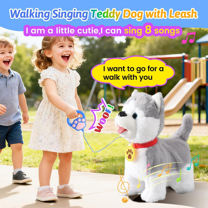 Marsjoy Husky Perro Caminante que Ladra para Niños Cachorro Robot M...