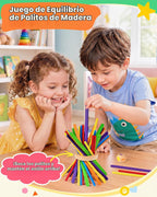 Montessori - Juegos de mesa de madera para niños de 4 a 6 años, juego de