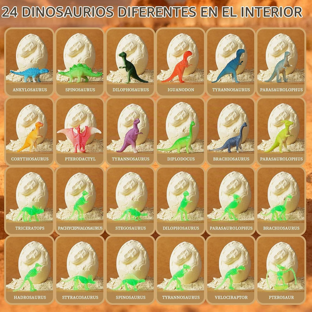 Kit de excavación de huevos de dinosaurio (24 huevos)
