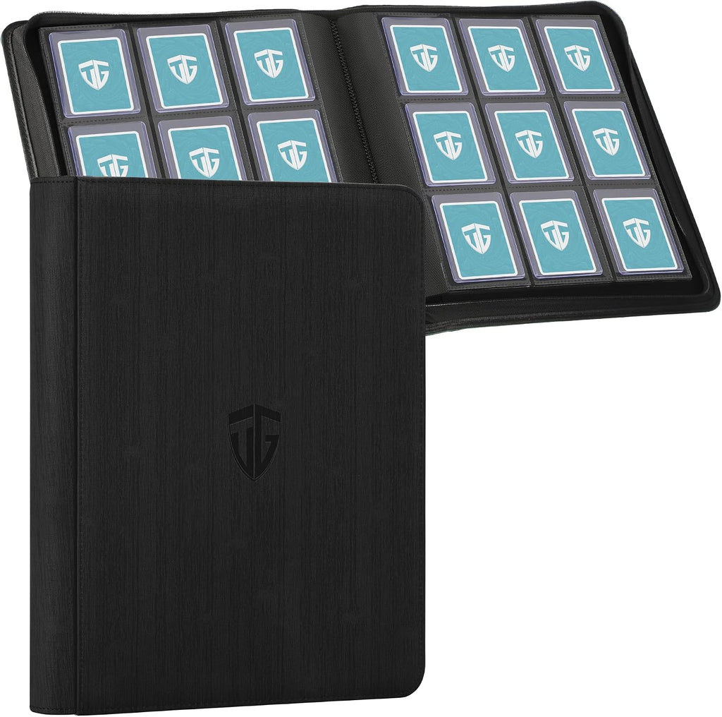 Carpeta Toploader, Contiene 216 Toploaders, Carpeta de 9 Bolsillos Top Loader con Fundas para Toploaders Rígidos de 3"x4" Fundas Duras, Carpetas Top Loader para TCG, Carpeta de Cartas MTG