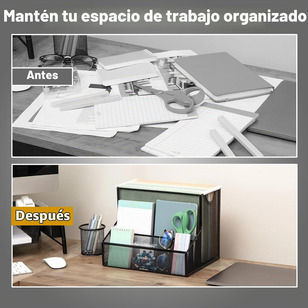 Mind Reader - Organizador de escritorio de malla metálica con