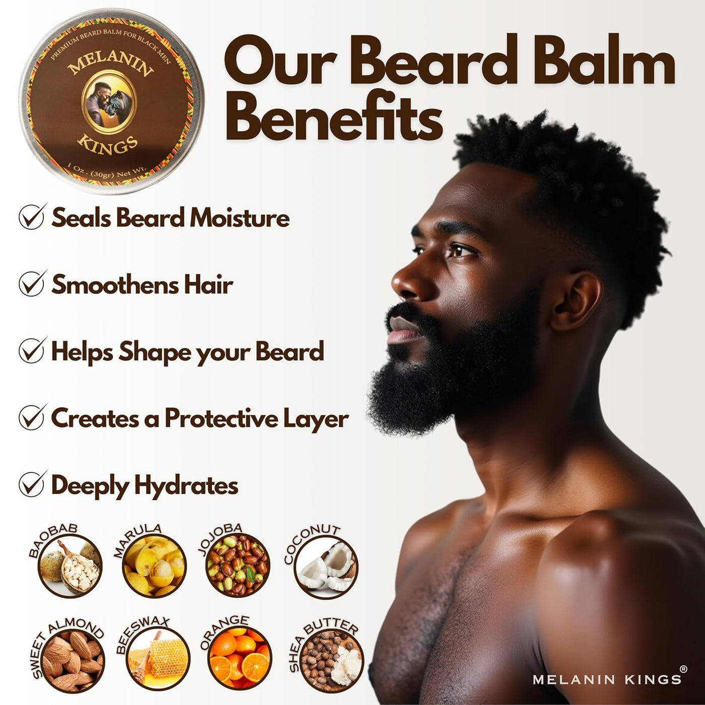 Kit de aseo de barba Melanin Kings para hombres - Fórmulas con ingr...