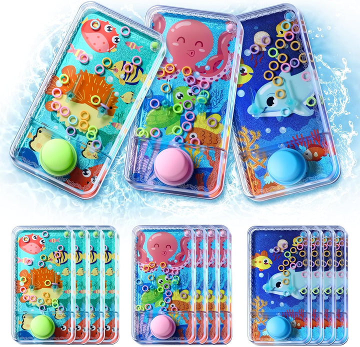 Cleboen Paquete de 12 juegos de agua de mano para niños, juegos de...