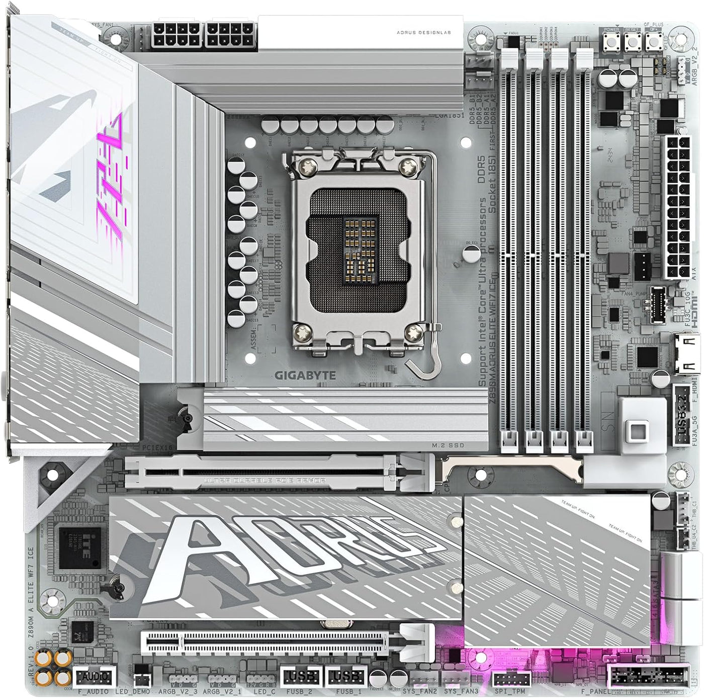 GIGABYTE Z890M AORUS Elite WIFI7 ICE Ultra Core (Serie 2) LGA 1851,...