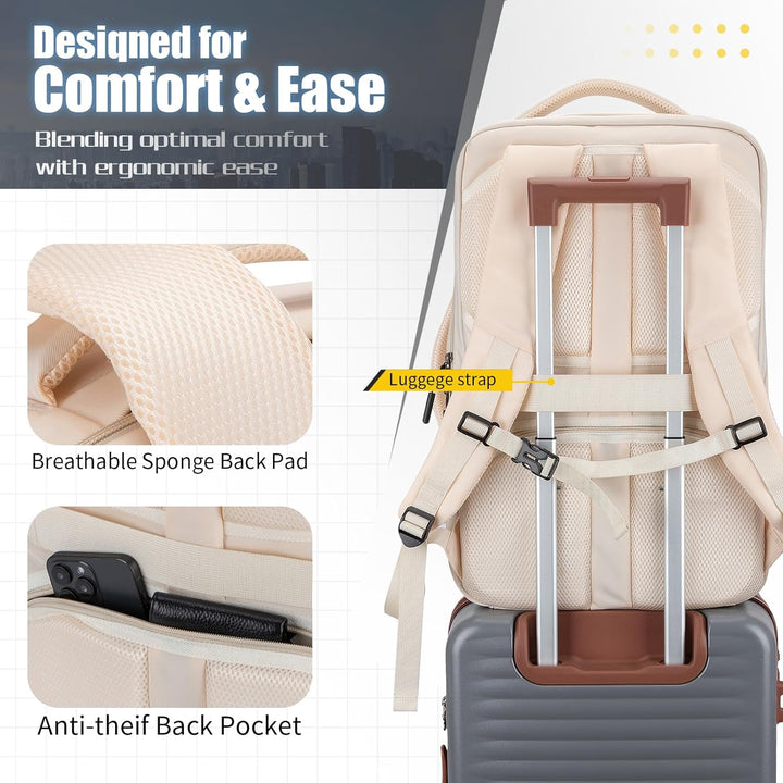 Velaybor Mochila de viaje de 42L con 4 cubos de embalaje, bolsa de...
