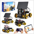 4 en 1 ESP32 Smart Camera Solar Robot Car, 4WD Kit de robótica de coche con control remoto para niños de 8 a 12 y 16 años, programación electrónica, kit de codificación científica de juguete STEM compatible con Arduino/Scratch/Phython