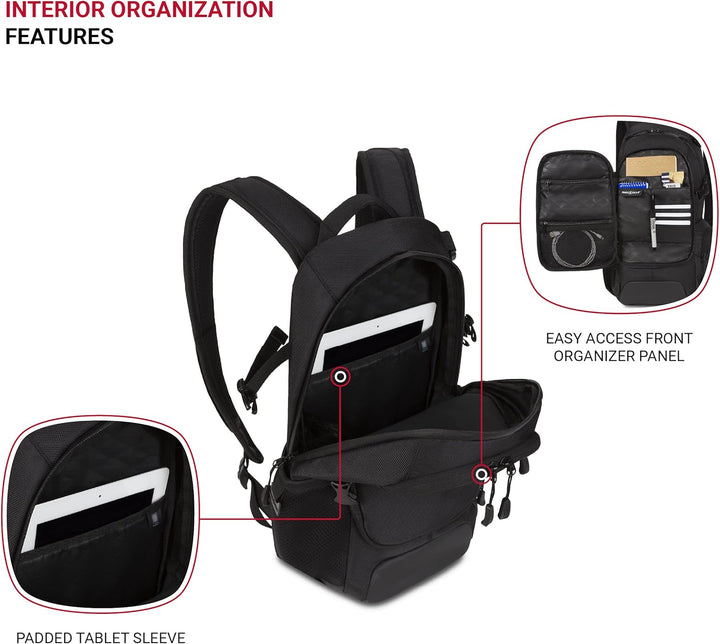 SwissGear 3598 - Mochila estrecha de día, negro (Black Ballistic)
