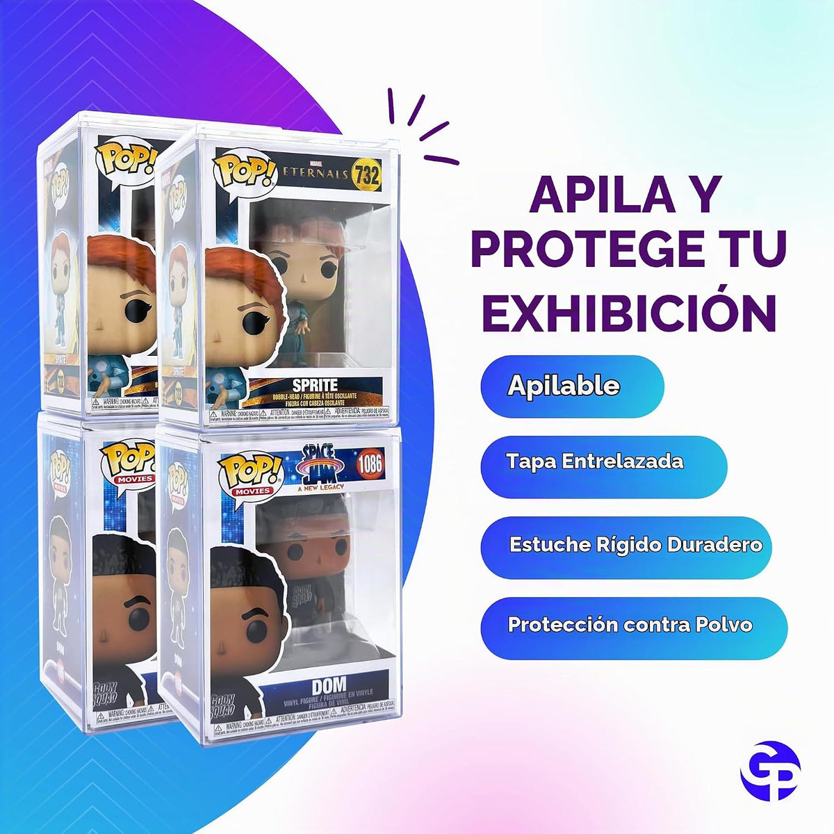 Estuche de plástico duro Funko Pop Protector - Apilable y entrelazado (8) cajas
