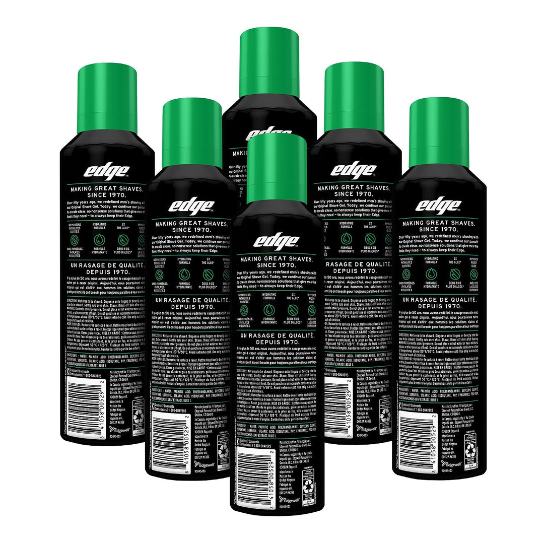 Edge Gel de afeitado para hombres, aloe calmante con dos veces el a...