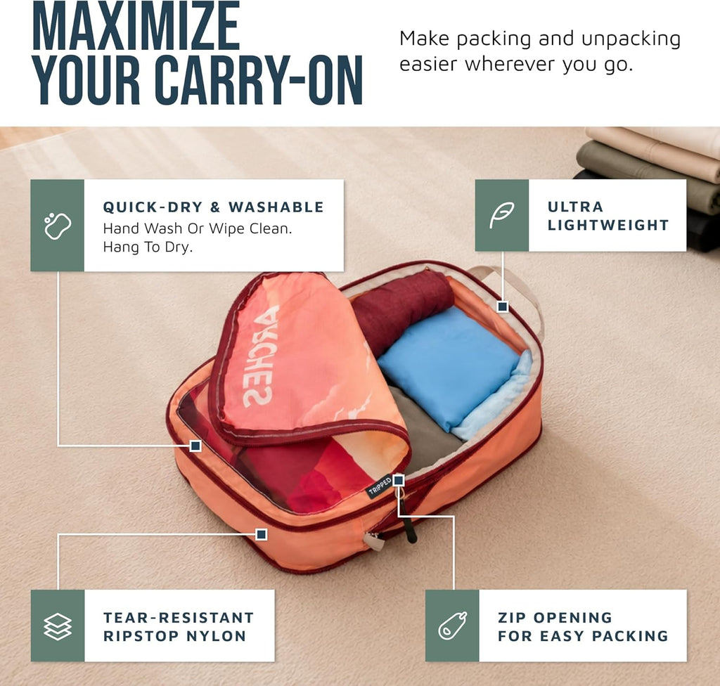 TRIPPED Travel Gear Paquete de 6 cubos de compresión para equipaje de mano
