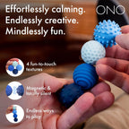 ONO Signets – Bolas magnéticas de silicona con hoyuelos, protuberancias y ondas texturizadas | Divertido juguete de mano para adultos | Ayuda a aliviar el estrés, la ansiedad, la tensión (Zafiro