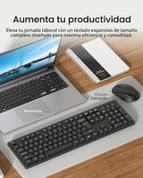 Belkin Combo de teclado y mouse inalámbricos, receptor USB-A, negro...