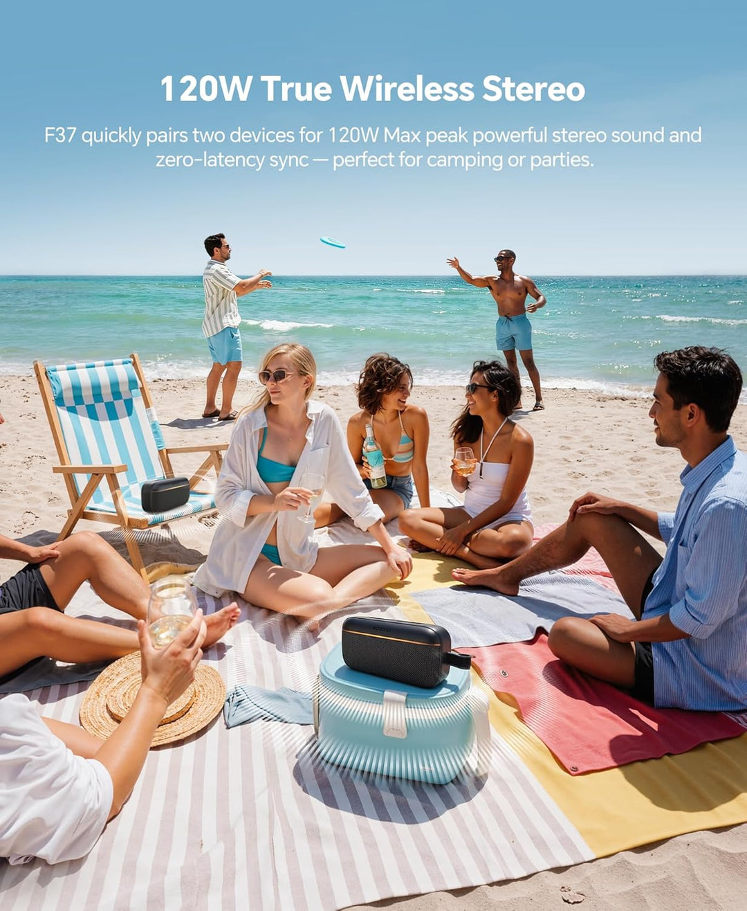 Altavoz Bluetooth portátil, 60 W Max SoundPulse 2.0 con BassBoost,...