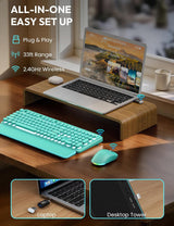 Combo de teclado y mouse inalámbricos: teclado retroiluminado con r...