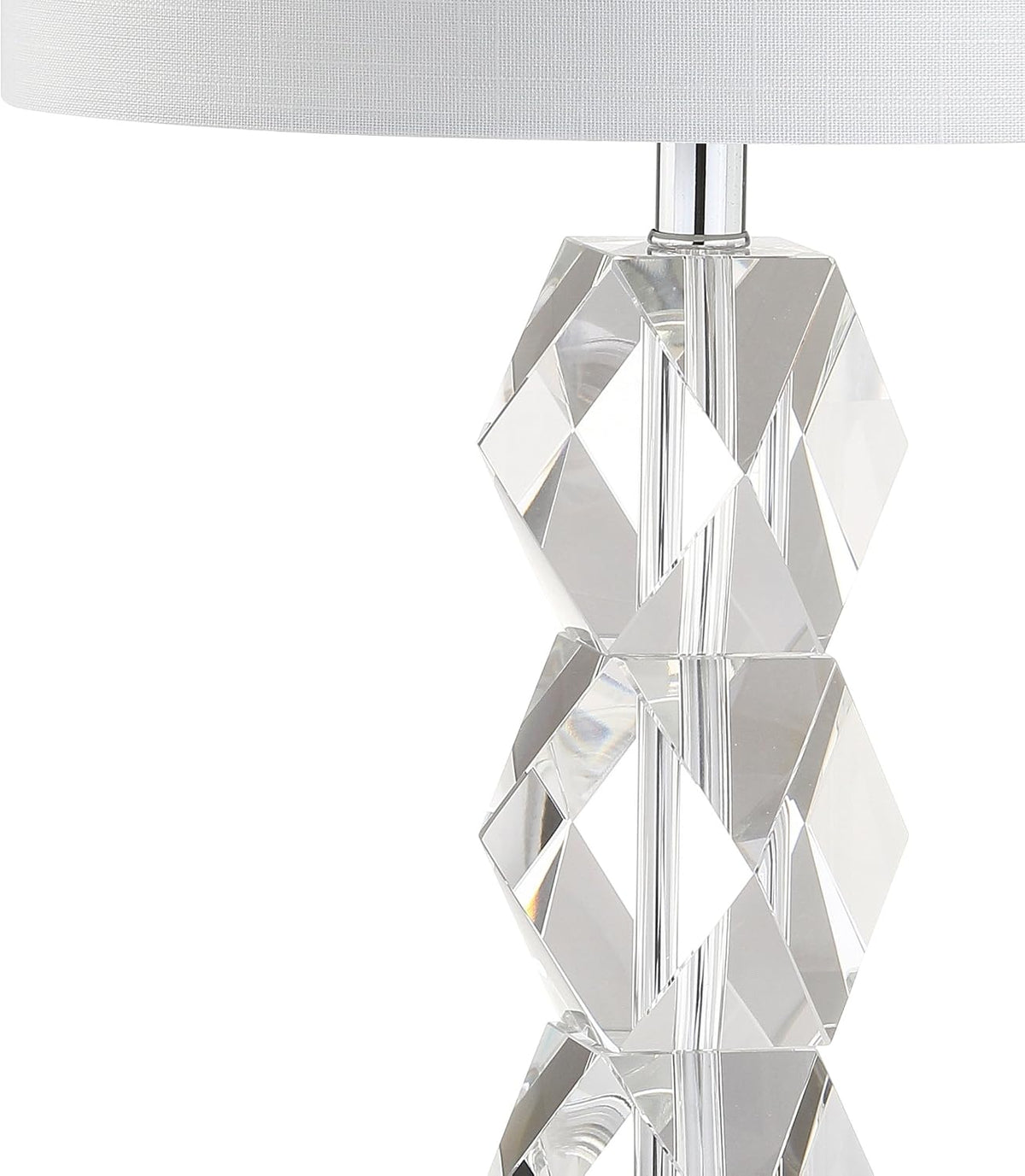 Lámpara JONATHAN Y Sofia Lámpara de mesa con columna de metal facetado de cristal