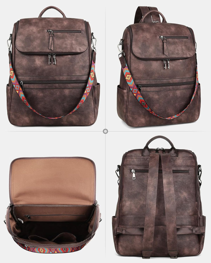 FADEON Mochila para computadora portátil para mujer, mochila de via...
