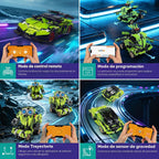 LECPOP Kit de bloques de construcción STEM 5 en 1, coche deportivo RC y