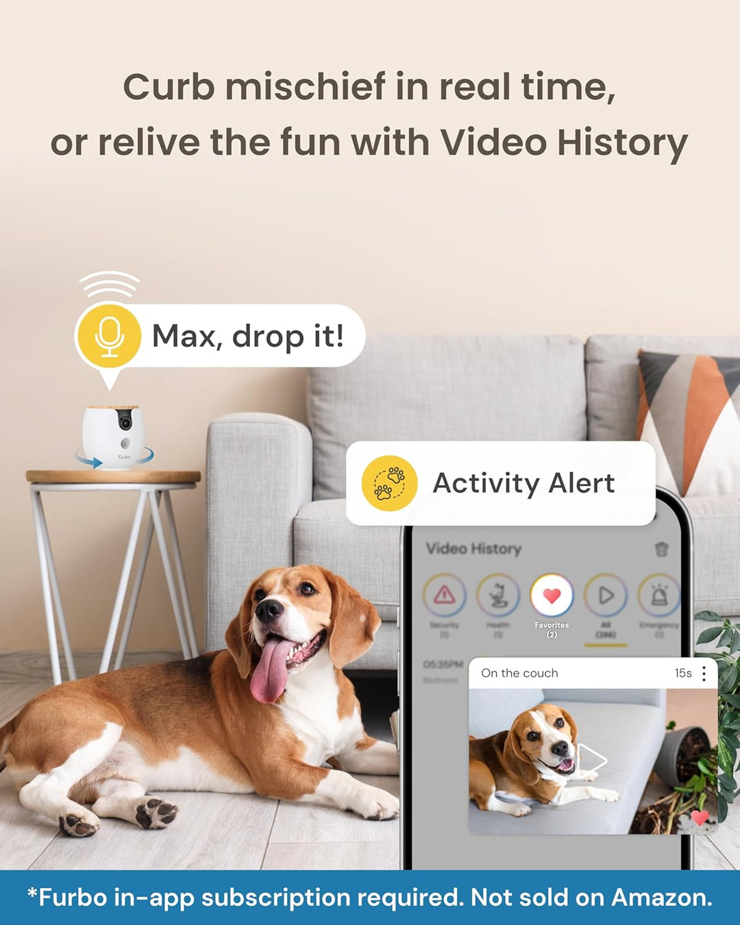 Furbo Mini 360° [Requiere suscripción] Nueva cámara 2K QHD para mas...