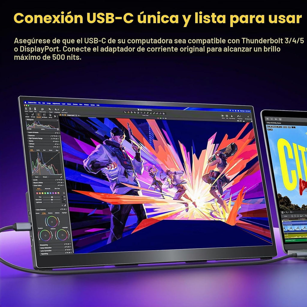 cocopar Monitor portátil de 18.5 pulgadas 2K QHD 120Hz 120% sRGB Mo...