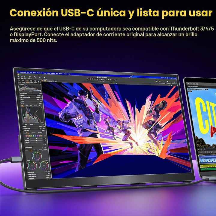 cocopar Monitor portátil de 18.5 pulgadas 2K QHD 120Hz 120% sRGB Mo...