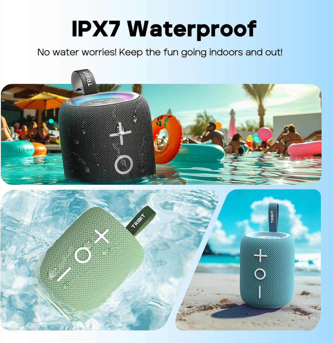 Tribit Altavoz Bluetooth StormBox Mini+, altavoz de ducha de 12 W c...