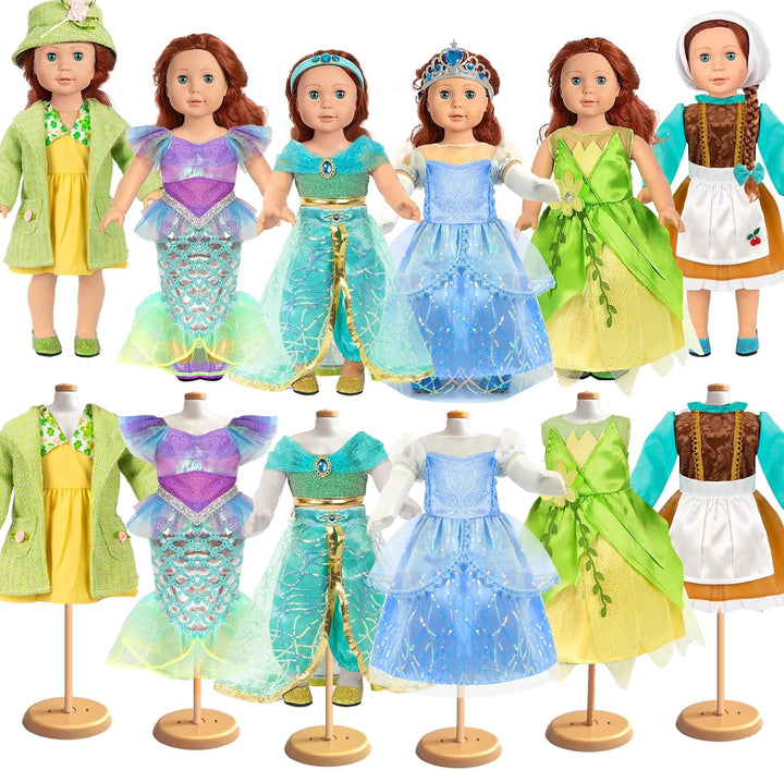 WONDOLL Accesorios de ropa para muñecas de 18 pulgadas, 6 piezas de...