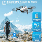 Drone GPS con cámara para adultos, Drones GPS 2K HD con retorno automático, sígueme, vuelo circular, vuelo de punto de referencia, flujo óptico, motor sin escobillas, transmisión 5G plegable FPV