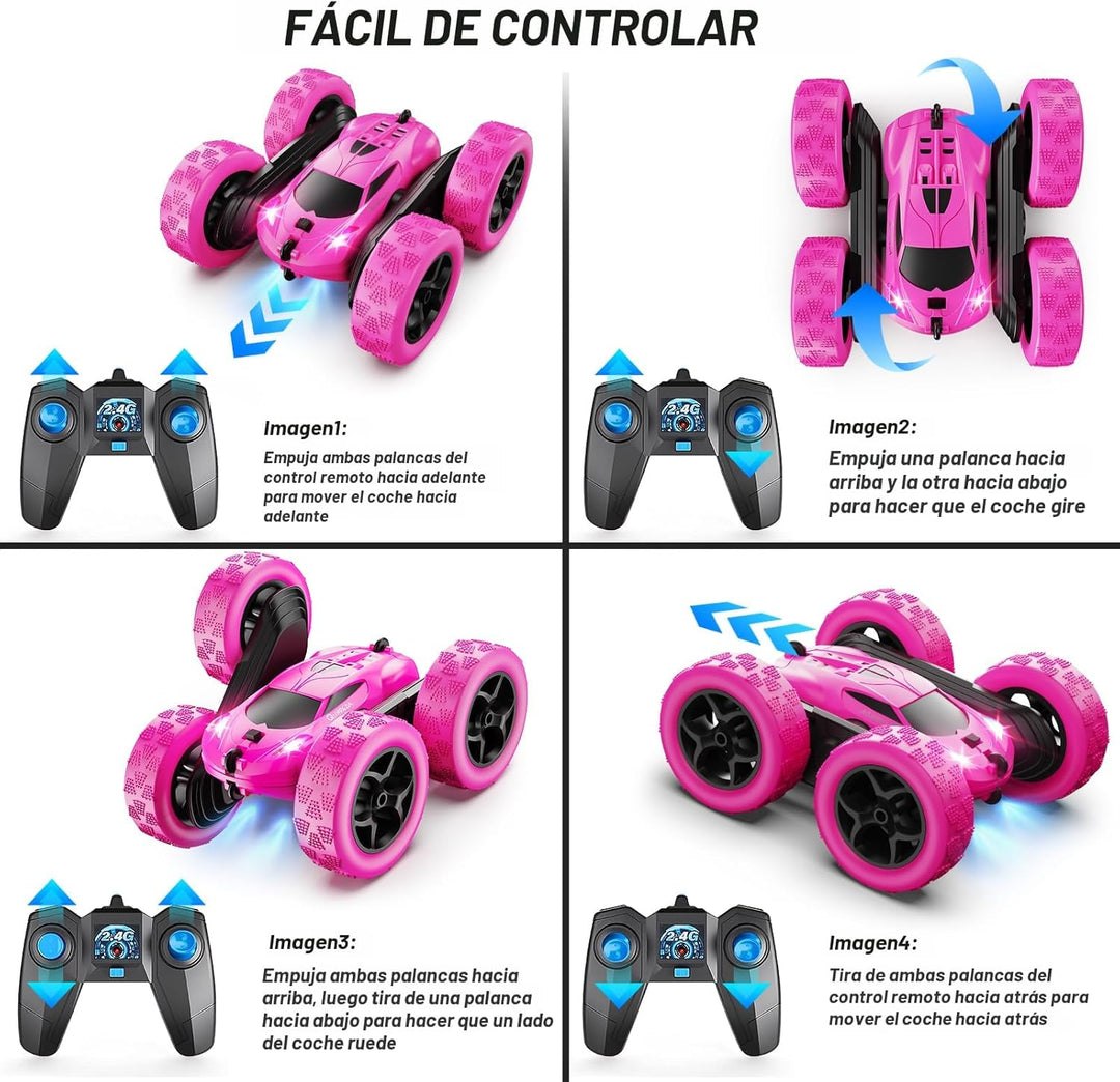 QUNREDA - Autos RC, coche de control remoto rosa para niñas, 2.4 GH...