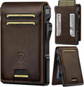 RUNBOX Cartera plegable de cuero genuino para hombres, tarjetero delgado