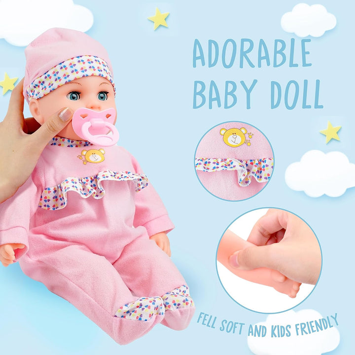 Toy Choi's Pretend Play Series - Muñeca rosa de 16 pulgadas, ju...