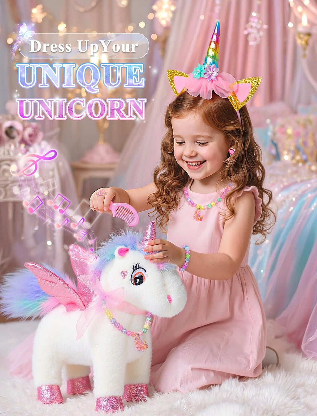 SOLIEHOO Juguetes de unicornio para niñas de 4 a 6 años, regalos de...