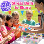 24 Pack de Pelotas Antiestrés Mini para Niños: 1.53'' Juguetes Fidget Esponjosos en Lote