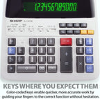 Sharp EL-1197PIII Calculadora de impresión a color de alta resistencia con reloj y calendario