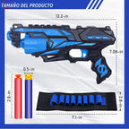 POKONBOY Paquete de 2 pistolas de juguete Blaster para niños aptas para dardos Nerf, balas de espuma de barril giratorio de 6 dardos con 80 dardos de repuesto y 2 pulseras, regalos para niños de 6, 7,