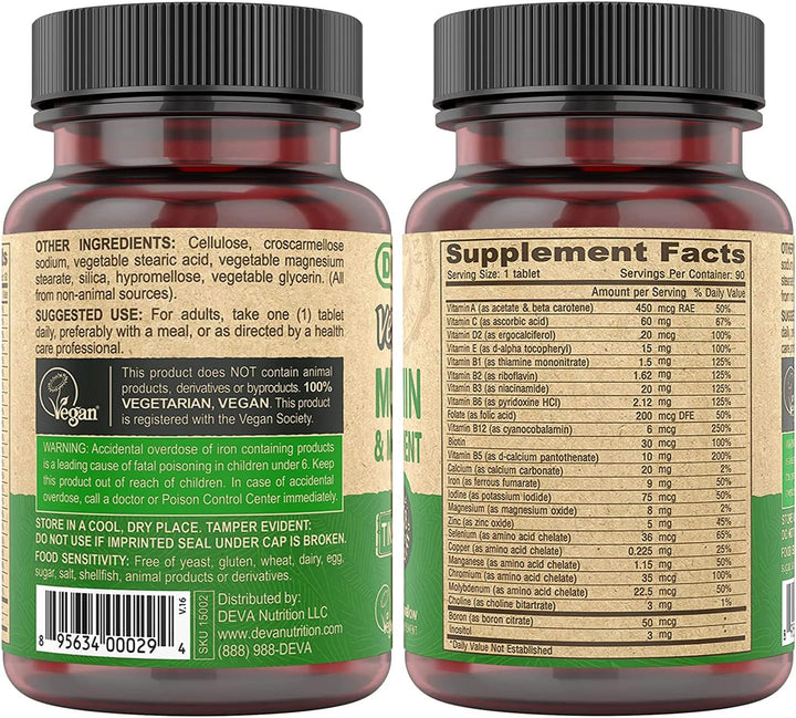 Vitaminas veganas en pastillas pequeñas, multivitaminas y minerales, 2