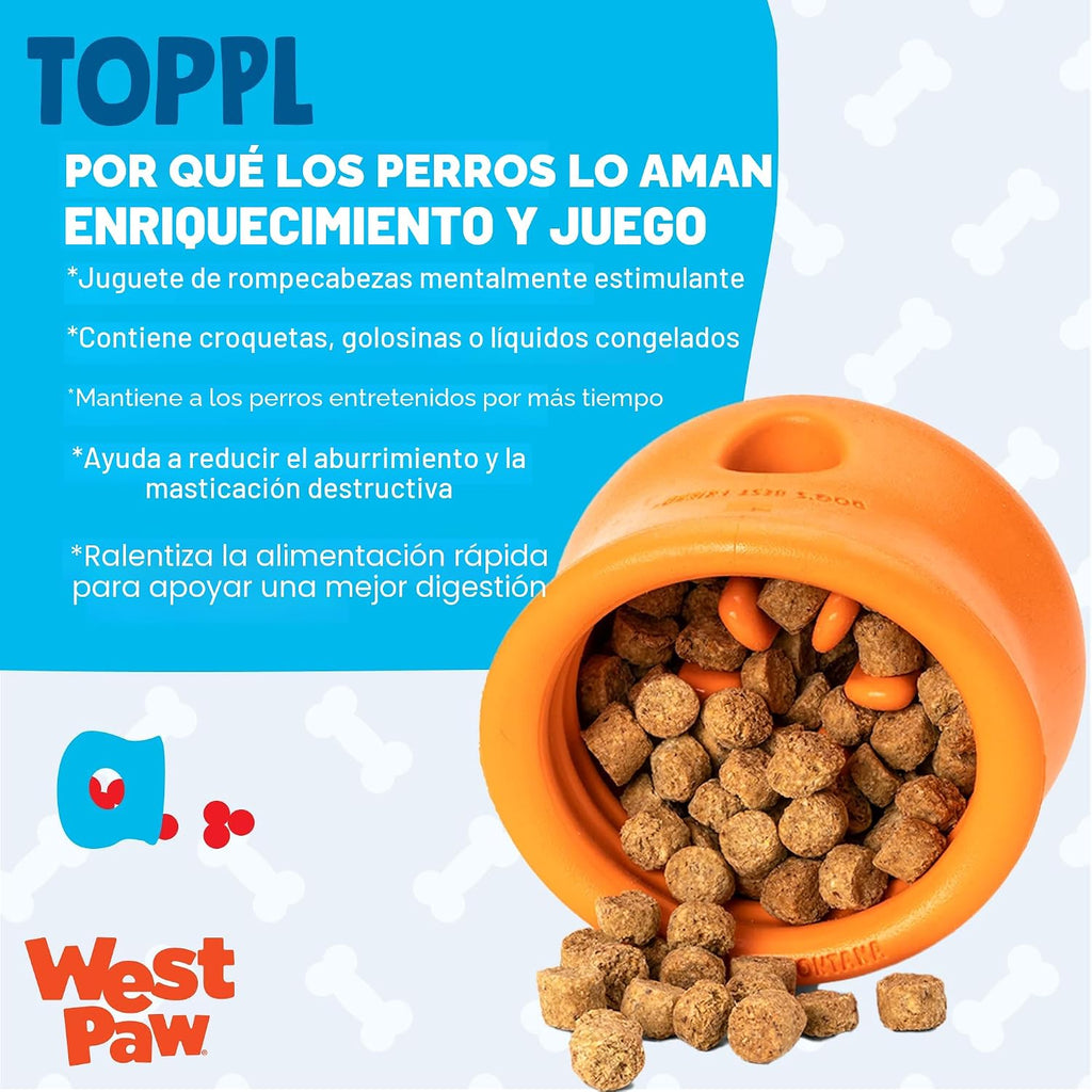 Dispensador interactivo de golosinas para perros West Paw, con diseño Toppl de Zogoflex®, L