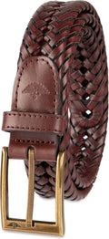 DOCKERS Cinturón de cuero trenzado para hombre, correa casual total...