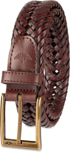 DOCKERS Cinturón de cuero trenzado para hombre, correa casual total...