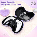 DLseego Love Leopard - Bolsa de almacenamiento de viaje para Xbox One, PlayStation5, PS4 Switch Pro, controlador inalámbrico, bolsa protectora portátil a prueba de golpes, 1 colgante de corazón de