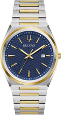 Reloj Bulova para Hombre Dress Classic de Cuarzo bicolor en Acero Inoxidable, Esfera con Patrón, 39 mm