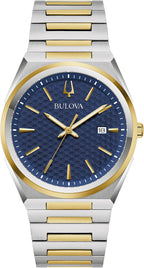 Reloj Bulova para Hombre Dress Classic de Cuarzo bicolor en Acero Inoxidable, Esfera con Patrón, 39 mm