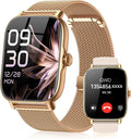 Reloj inteligente para mujeres y hombres, responde/hacer llamadas, IP68 impermeable rastreador de actividad física con monitor de sueño, reloj inteligente compatible con Android iPhone (funda