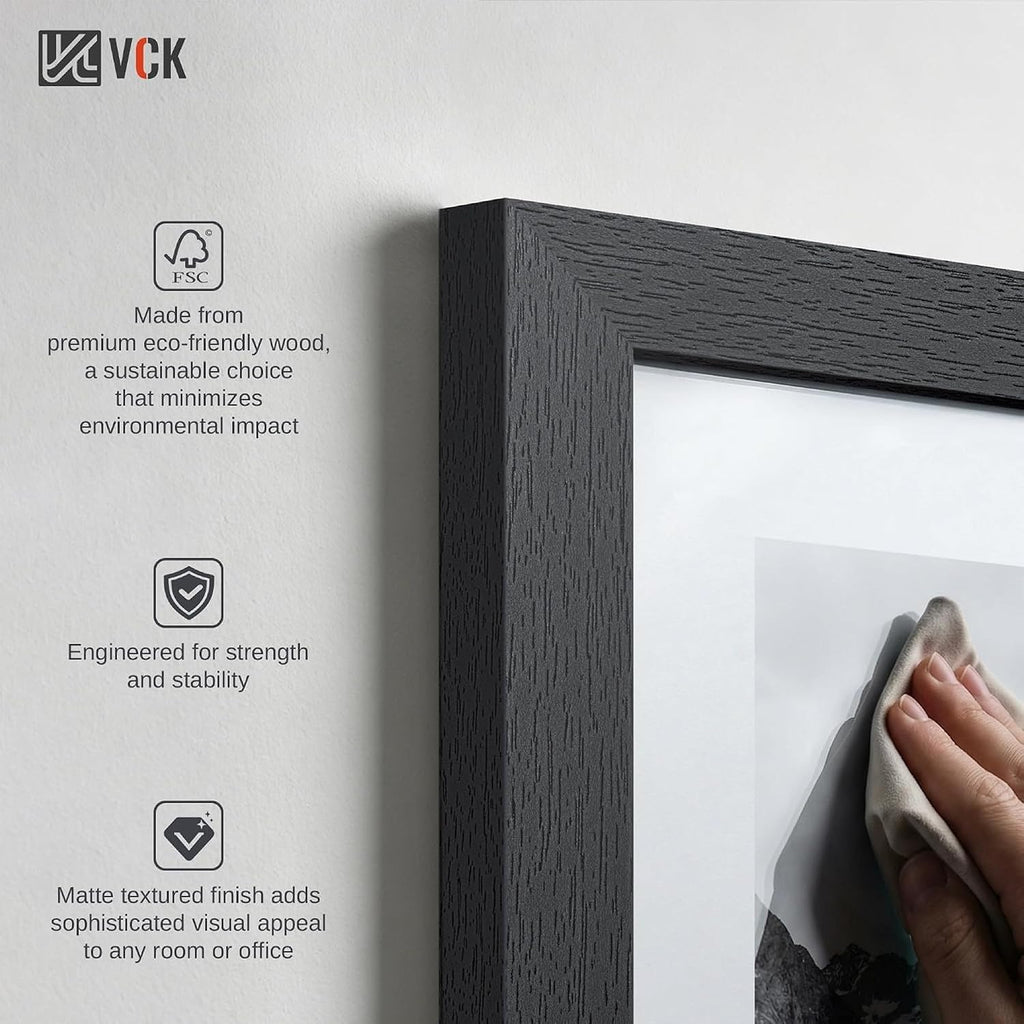 Juego de 5 marcos de fotos de 8 x 10 pulgadas, madera de alta gama, para pared de galería